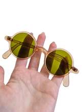 Load image into Gallery viewer, 1930s Peachy Pink Sunglasses With Green Lenses
