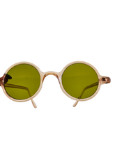 Load image into Gallery viewer, 1930s Peachy Pink Sunglasses With Green Lenses
