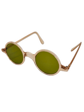 Load image into Gallery viewer, 1930s Peachy Pink Sunglasses With Green Lenses
