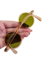 Load image into Gallery viewer, 1930s Peachy Pink Sunglasses With Green Lenses
