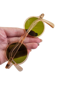 1930s Peachy Pink Sunglasses With Green Lenses