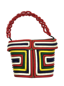 1940s Rare Multicoloured Telephone Cord Bag