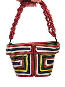 1940s Rare Multicoloured Telephone Cord Bag