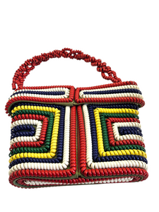 1940s Rare Multicoloured Telephone Cord Bag
