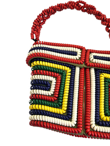 1940s Rare Multicoloured Telephone Cord Bag