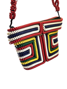 1940s Rare Multicoloured Telephone Cord Bag