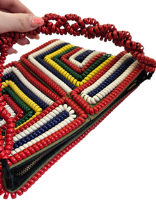 1940s Rare Multicoloured Telephone Cord Bag