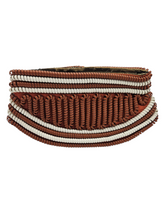 Load image into Gallery viewer, 1940s Rare Brown and White Telephone Cord Clutch Bag
