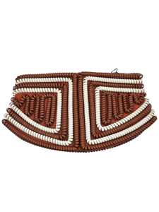 1940s Rare Brown and White Telephone Cord Clutch Bag