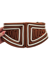 Load image into Gallery viewer, 1940s Rare Brown and White Telephone Cord Clutch Bag
