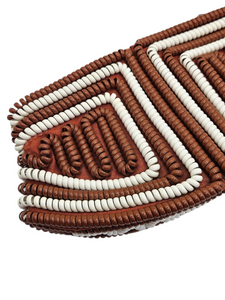 1940s Rare Brown and White Telephone Cord Clutch Bag