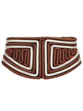 Load image into Gallery viewer, 1940s Rare Brown and White Telephone Cord Clutch Bag
