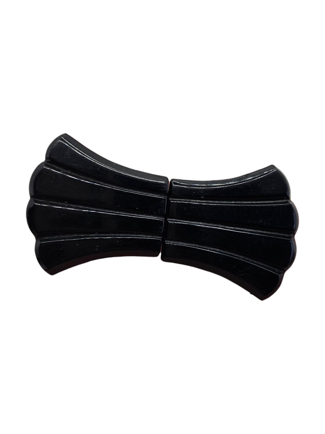 1930s Deco Black Galalith Buckle