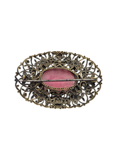 Load image into Gallery viewer, 1930s Czech Pink Glass Filigree Brooch
