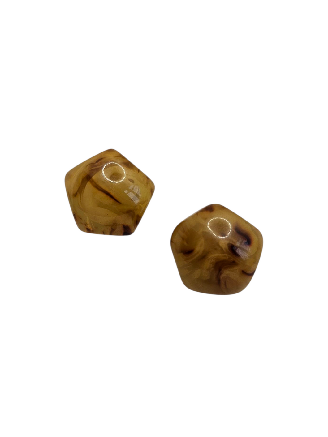 1940s/1950s Banoffee Bakelite Star Clip Earrings