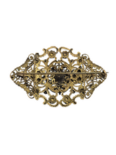 Load image into Gallery viewer, 1930s Czech Multicoloured Open Filigree Brooch
