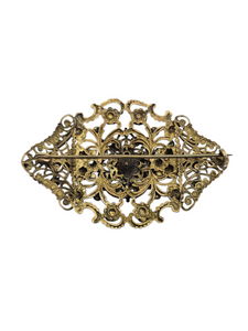 1930s Czech Multicoloured Open Filigree Brooch
