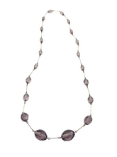 Load image into Gallery viewer, 1920s Purple Faceted Glass and Rolled Wire Necklace
