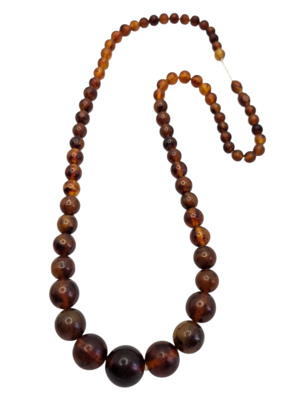 1940s Root Beer Galalith Necklace