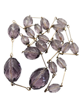 Load image into Gallery viewer, 1920s Purple Faceted Glass and Rolled Wire Necklace
