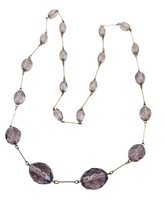 Load image into Gallery viewer, 1920s Purple Faceted Glass and Rolled Wire Necklace
