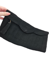 Load image into Gallery viewer, 1940s Black Corde Scalloped Clutch Bag
