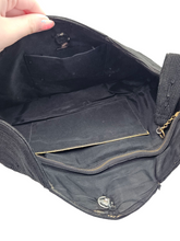 Load image into Gallery viewer, 1940s Black Corde Scalloped Clutch Bag
