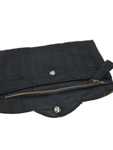 Load image into Gallery viewer, 1940s Black Corde Scalloped Clutch Bag
