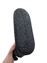 Load image into Gallery viewer, 1940s Black Beaded Box Bag With Frill
