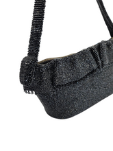 Load image into Gallery viewer, 1940s Black Beaded Box Bag With Frill
