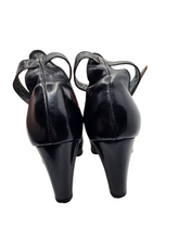 Load image into Gallery viewer, 1940s CC41 Navy Blue Leather Ankle Strap Court Shoes
