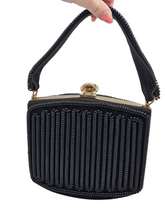 Load image into Gallery viewer, Late 1940s Rare Black Telephone Cord Box Bag
