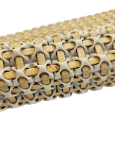 1940s Rare Pale Yellow and Cream Plasticflex Clutch Bag