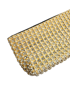 1940s Rare Pale Yellow and Cream Plasticflex Clutch Bag