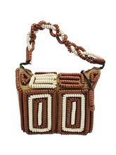Load image into Gallery viewer, 1940s Rare Brown and White Telephone Cord Box Bag
