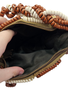 1940s Rare Brown and White Telephone Cord Box Bag