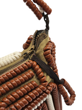 Load image into Gallery viewer, 1940s Rare Brown and White Telephone Cord Box Bag
