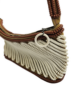 Load image into Gallery viewer, 1940s Rare Brown and White Telephone Cord Bag
