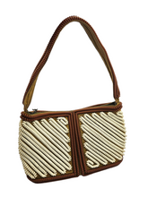 Load image into Gallery viewer, 1940s Rare Brown and White Telephone Cord Bag

