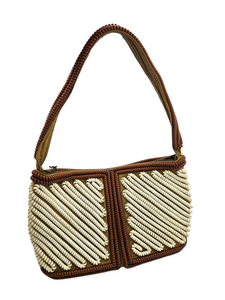 1940s Rare Brown and White Telephone Cord Bag