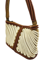 Load image into Gallery viewer, 1940s Rare Brown and White Telephone Cord Bag
