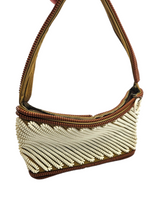 Load image into Gallery viewer, 1940s Rare Brown and White Telephone Cord Bag
