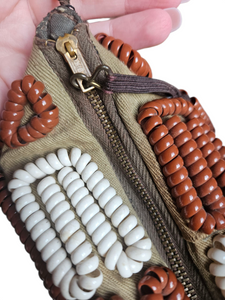 1940s Rare Brown and White Telephone Cord Box Bag
