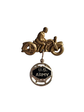 Load image into Gallery viewer, 1940s World War Two Rare US Army Harley Dispatch Rider Sweetheart Brooch
