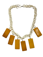 Load image into Gallery viewer, 1940s/1950s RARE Novelty Bakelite Domino Celluloid Chain Necklace
