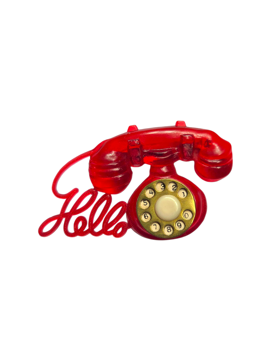 1940s Rare Sheer Hello Telephone Brooch