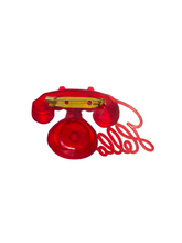 Load image into Gallery viewer, 1940s Rare Sheer Hello Telephone Brooch
