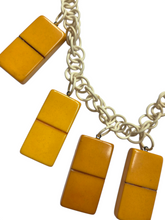 Load image into Gallery viewer, 1940s/1950s RARE Novelty Bakelite Domino Celluloid Chain Necklace
