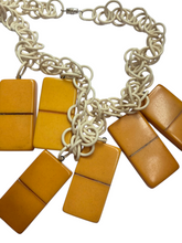 Load image into Gallery viewer, 1940s/1950s RARE Novelty Bakelite Domino Celluloid Chain Necklace
