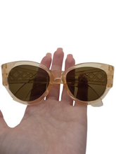 Load image into Gallery viewer, 1940s Yellow Lattice Sunglasses
